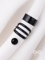 THE PERFECT TRIO - TWO EARCUFF & ONE STUD (ONE EAR) (BLACK)