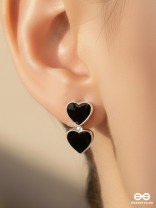 FLINGIN' LOVEY-DOVEY  - BLACK ENAMELLED SILVER STUDS