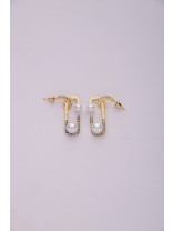 INTERLOCKED SPLENDOR - GOLDEN PEARL DROP EARRINGS
