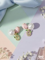 BUDDING PEARLS - PINK AND GOLDEN STUDS