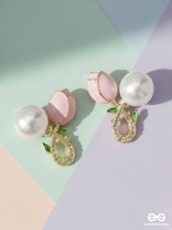 BUDDING PEARLS - PINK AND GOLDEN STUDS