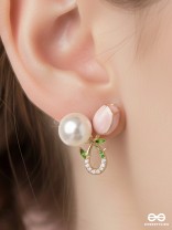BUDDING PEARLS - PINK AND GOLDEN STUDS