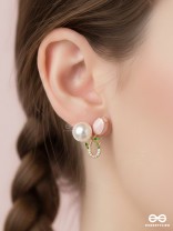BUDDING PEARLS - PINK AND GOLDEN STUDS