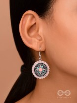 THE MANDALA EFFECT - EMBELLISHED OXIDISED EARRINGS (PINK)