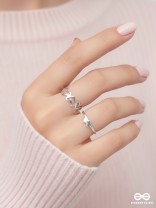 LOVE PUZZLE - SET OF 2 SILVER RINGS