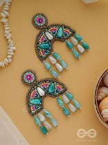SAMANVITA - THE HARMONIOUS MELANGE - SEQUINS, BEADS AND MARBLE DROP EMBROIDERED EARRINGS (MULTICOLOR)