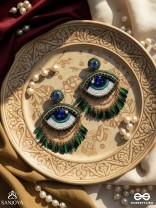 ADRISHTI - THE BLESSED GAZE - STONES, BEADS, SEQUINS AND PEARL EMBROIDERED EARRINGS