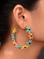 Spring's Escape - Floral Hoop Earrings