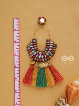 Kalatmaka - The Artistic Aura - Resham, Beads And Coins Hand Embroidered Earrings