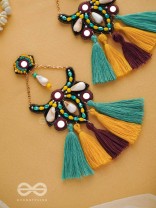 Rochana - The Assorted Gleam - Mirrors, Beads And Resham Hand Embroidered Earrings (Multicolor)
