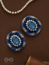 Indradhya - The Celestial Cascade - Stone, Beads, Sequins And Cutdana Hand Embroidered Earrings