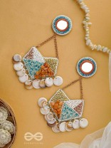 ANVESAKA - THE TREASURE SEEKER - STONES, BEADS, SEQUINS AND MIRROR EMBROIDERED EARRINGS