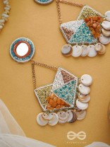 ANVESAKA - THE TREASURE SEEKER - STONES, BEADS, SEQUINS AND MIRROR EMBROIDERED EARRINGS