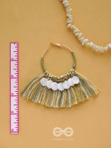 TATRABHAVA - THE COASTAL CARNIVALS - BEADS AND COTTON THREADS EMBROIDERED HOOP EARRINGS