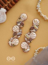 Nishkalmsa - The Beach Nirvana - Shell, Beads And Sequins Hand Embroidered Earrings