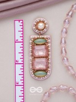 PALITA - THE FADED BEAUTY - STONES, BEADS AND PEARLS EMBROIDERED EARRINGS