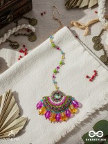 ADIBHYA - A COLORFUL CARNIVAL - SEQUINS, BEADS AND GLASS DROP EMBROIDERED MAANGTIKA