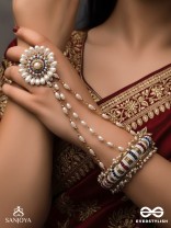Shukti - Source Of Pearls - Beads, Cutdana And Pearls Hand Embroidered Haathphool