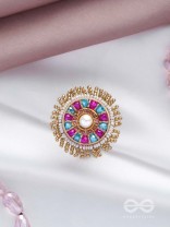 UPARATI - REFLECTION OF CALMNESS - BEADS AND PEARLS EMBROIDERED RING (MULTICOLOR)