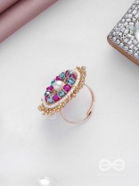 UPARATI - REFLECTION OF CALMNESS - BEADS AND PEARLS EMBROIDERED RING (MULTICOLOR)