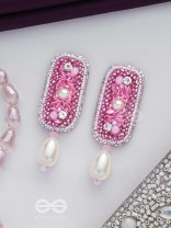 VARAVARSHINI - BESTOWER OF BOONS - STONE, BEADS AND PEARLS EMBROIDERED EARRINGS