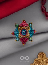 Vilasata - The Radiant Charm - Beads And Cutdana Hand Embroidered Ring