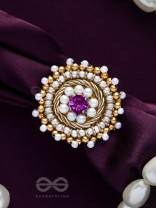 Kimbila - A Sweet Bud - Beads, Dabka And Stone Hand Embroidered Ring