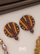Mrdu - The Soft Nuance - Resham And Cutdana Hand Embroidered Earrings (Brown)