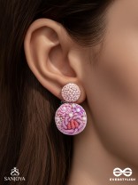 Pushpayita - Adorned With Flowers - Sequins, Cutdana, Resham And Beads Hand Embroidered Earrings