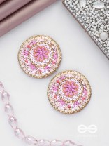 PUSHPITA - FLORAL RADIANCE - SEQUINS AND CUTDANA  EMBROIDERED STUD EARRINGS