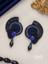 ASULABHA - TREASURE BEYOND REACH - BEADS, STONE AND GLASS DROP EMBROIDERED EARRINGS