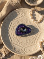 ANAVRITI - THE UNFURLING ELEGANCE - STONE, SEQUINS AND BEADS EMBROIDERED RING (PURPLE)