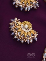 PUSHPAVALLI - TREASURES OF GARDEN -  PEARLS, STONE AND BEADS EMBROIDERED EARRINGS