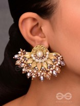 PUSHPAVALLI - TREASURES OF GARDEN -  PEARLS, STONE AND BEADS EMBROIDERED EARRINGS