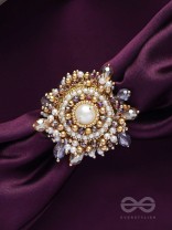 ANUKULIKA - THE REGAL BRILLIANCE - PEARLS AND BEADS EMBROIDERED RING