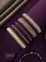 AVIBHA - THE SHINY GALAXY - PEARLS, BEADS AND CUTDANA EMBROIDERED BANGLES (SET OF 5)