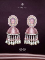 ADHAMA - THE BLUSHING RADIANCE - STONE, SEQUINS AND PEARLS EMBROIDERED EARRINGS