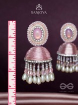 ADHAMA - THE BLUSHING RADIANCE - STONE, SEQUINS AND PEARLS EMBROIDERED EARRINGS