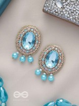 MANIMUKULITA - THE JEWEL STUDDED - STONE AND PEARLS EMBROIDERED STUD EARRINGS