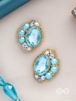 PRABHASVARA - THE RADIANT SKY - STONE, PEARLS AND BEADS EMBROIDERED EARRINGS