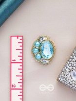 PRABHASVARA - THE RADIANT SKY - STONE, PEARLS AND BEADS EMBROIDERED EARRINGS