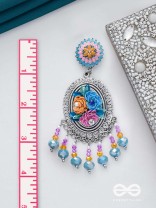 MANORAMVARNA - OF BEAUTIFUL COLORS - SEQUINS, BEADS AND PEARLS EMBROIDERED AND OXIDISED EARRINGS