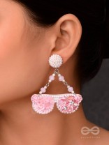Upanetram - The Beautiful Spectacles - Sequins, Pearls And Beads Hand Embroidered Earrings