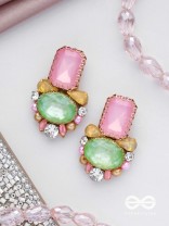 Varneeya - The Hued Jewels - Stones Hand Embroidered Earrings