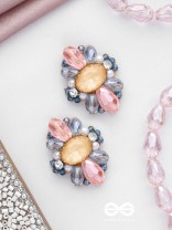 VISHESHAVALI - THE EXQUISITE PICK -STONE, PEARLS AND BEADS EMBROIDERED STUD EARRINGS