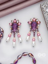 UTTARAVAIRI - THE DUSKY ELEGANCE - STONES, PEARLS AND BEADS EMBROIDERED EARRINGS