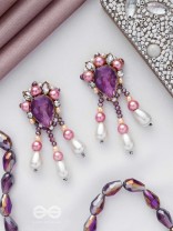 UTTARAVAIRI - THE DUSKY ELEGANCE - STONES, PEARLS AND BEADS EMBROIDERED EARRINGS