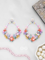APANIDRA - THE FLORAL BEAUTY - SEQUINS, BEADS AND PEARLS EMBROIDERED EARRINGS