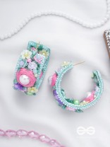 ABHICHARINI - THE ENCHANTRESS BOUQUET - SEQUINS, PEARLS AND BEADS EMBROIDERED EARRINGS