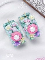 ABHICHARINI - THE ENCHANTRESS BOUQUET - SEQUINS, PEARLS AND BEADS EMBROIDERED EARRINGS